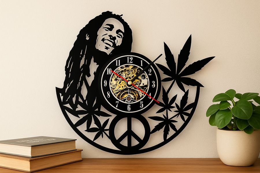 Bob Marley Vinyl Record Wall Clock – A Timeless Tribute to Music and Peace