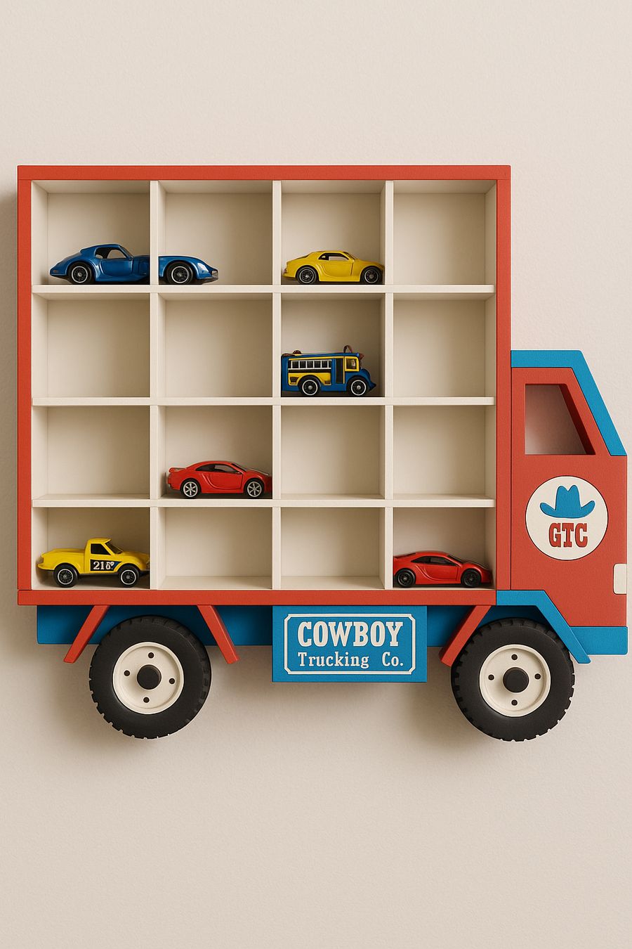 Wooden Truck-Shaped Toy Car Storage Organizer – Fun Meets Function