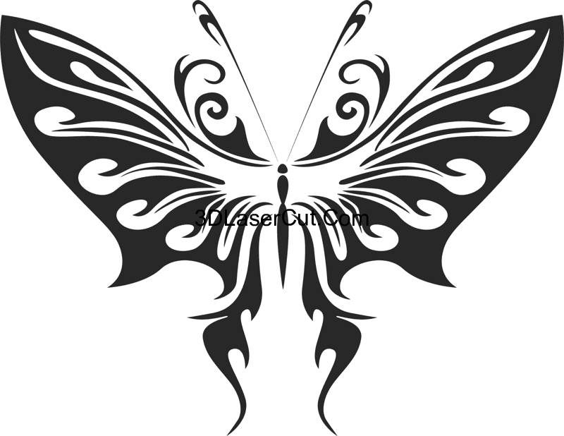 Butterfly Free Vector Art DXF File