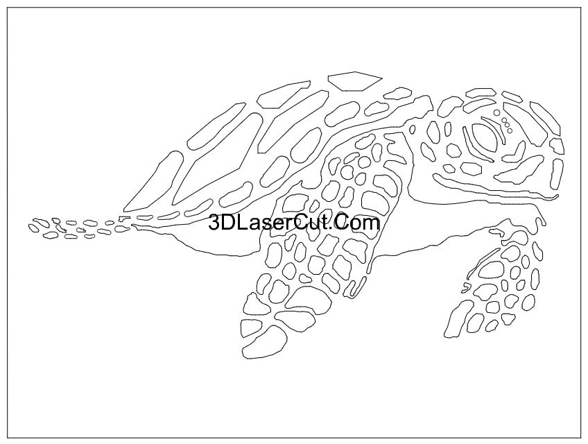 Laser Cut Sea Turtle DXF File