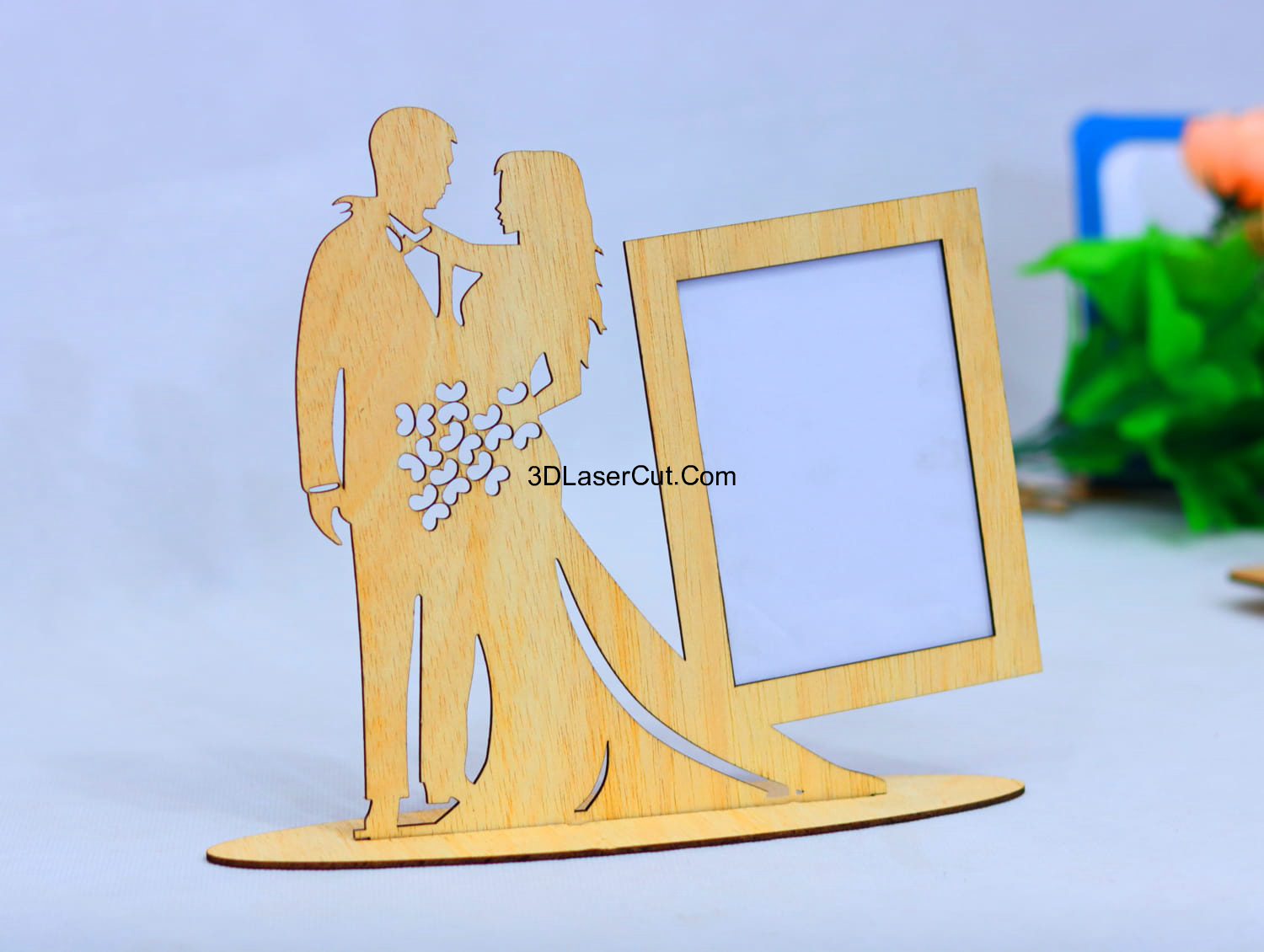 Laser Cut Wedding Photo Frame 3mm Free Vector