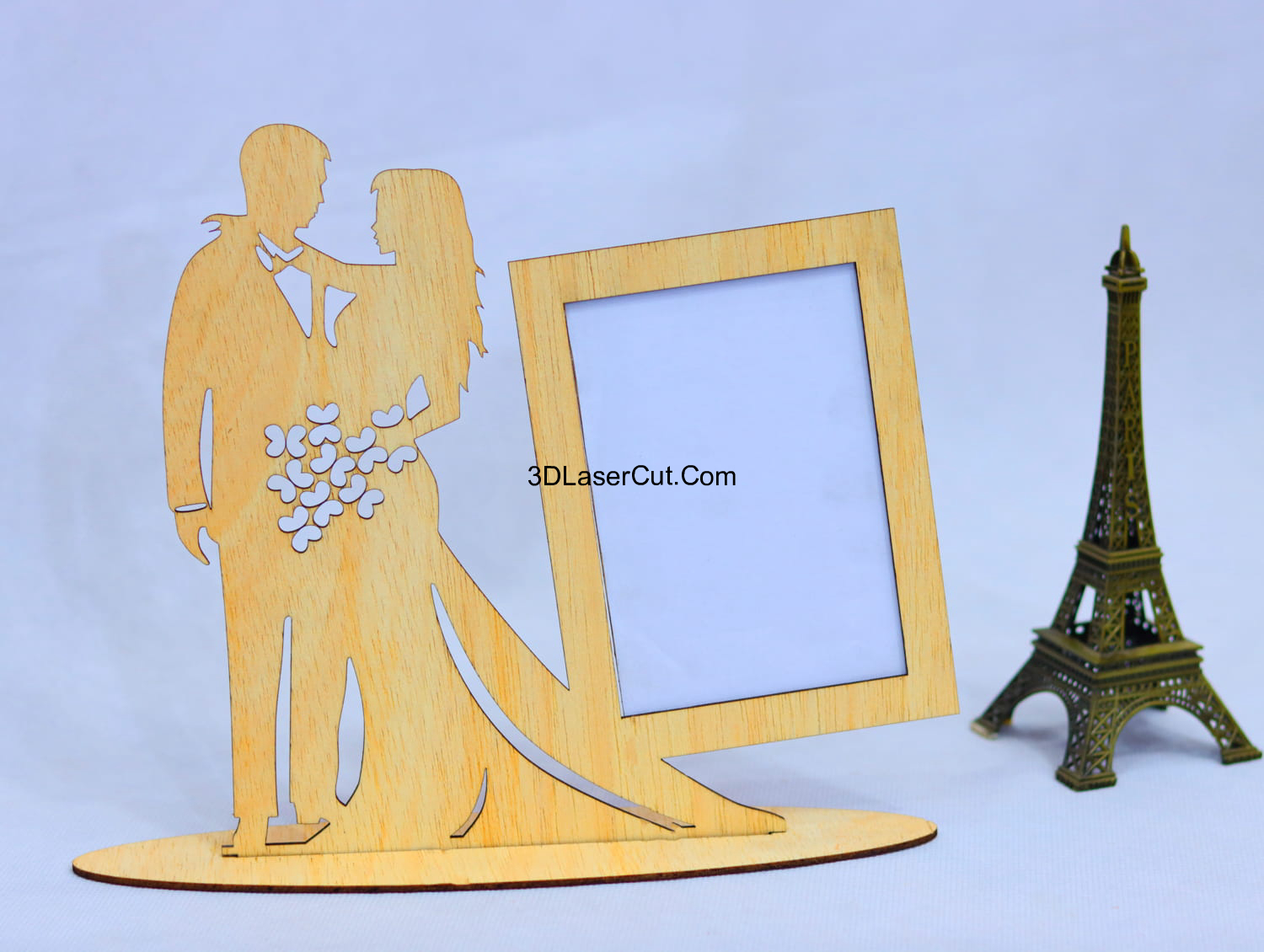 Laser Cut Wedding Photo Frame 3mm Free Vector