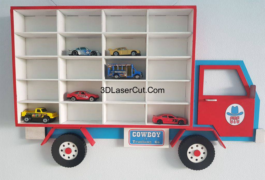 Laser Cut Wood Toy Car Storage Organizer DWG File