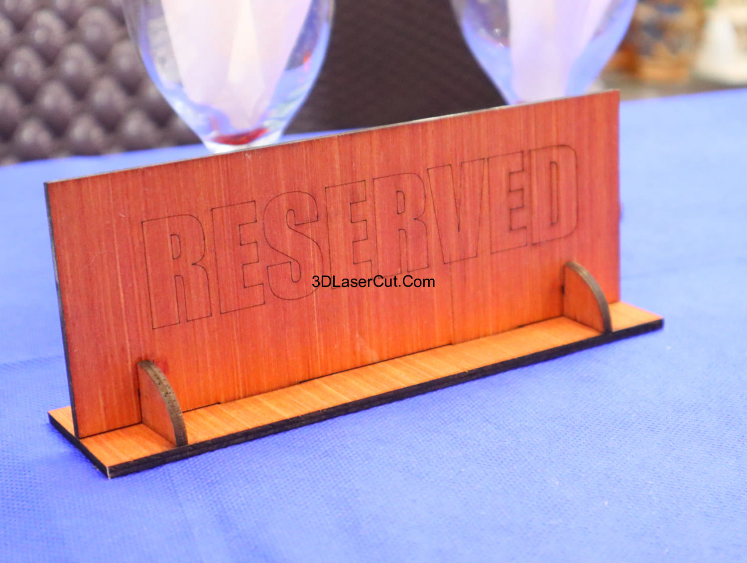 Laser Cut Wooden Reserved Sign Free Vector